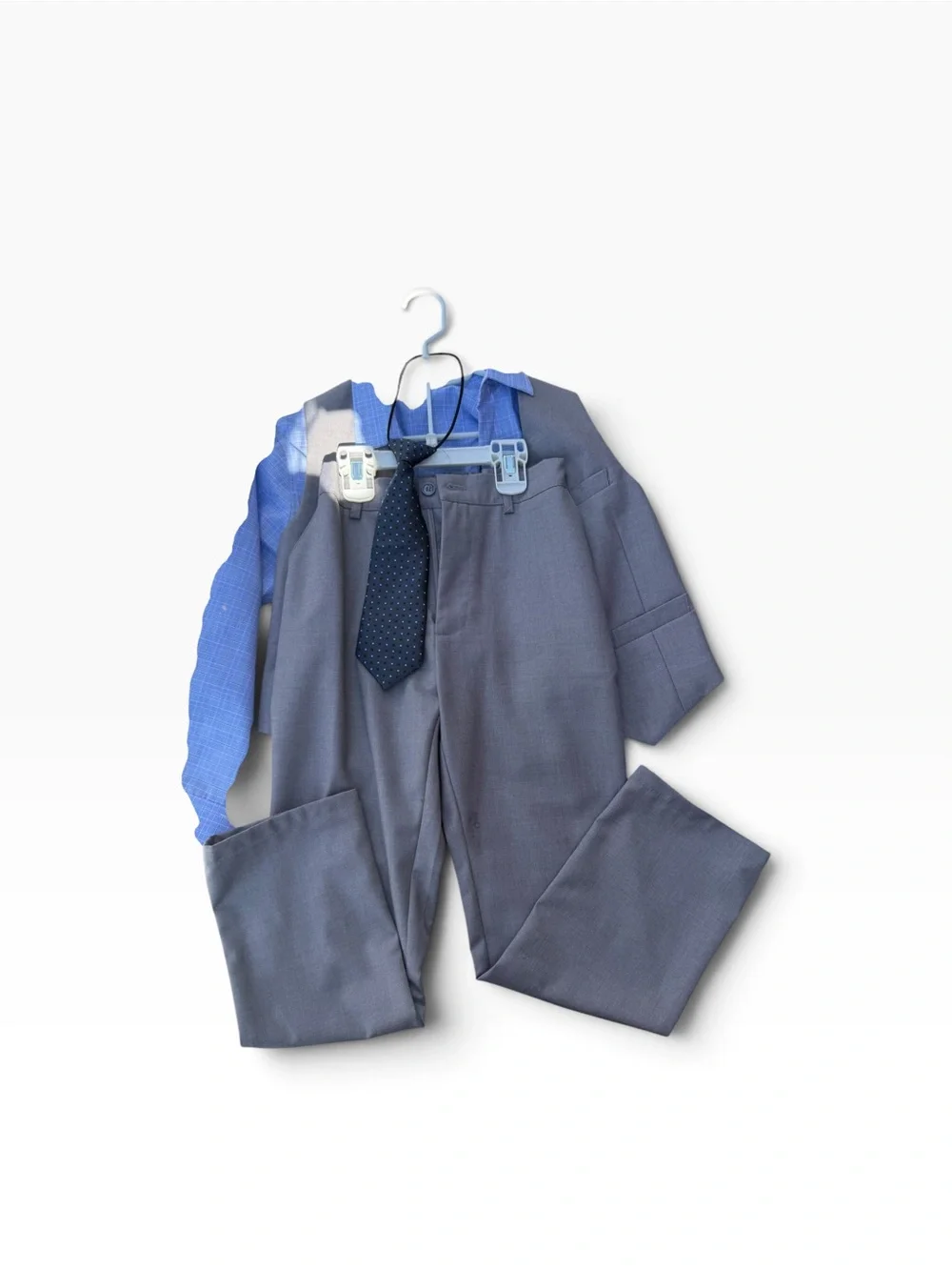Gymboree Boys Gray Formal Dress Pants with Navy Tie